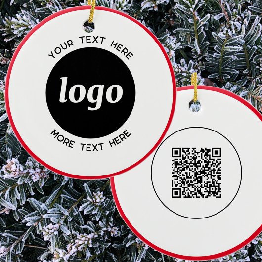 Décoration En Céramique Logo simple et code QR texte