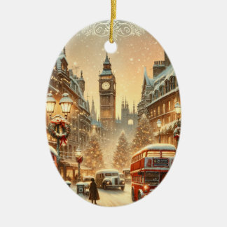 Décoration En Céramique London Christmas Card – London Festive Scene