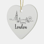 Décoration En Céramique London Skyline Illustration British Ornament (Gauche)