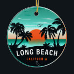 Décoration En Céramique Long Beach California Retro Sunset Souvenirs 80s<br><div class="desc">Long Beach California Retro Sunset Souvenirs 80s. Long Beach California. Ce design rétro fait un grand cadeau de Noël ou d'anniversaire pour les fans de Long Beach. Le design rétro des vibes d'été est un cadeau parfait pour les amateurs de voyage et de destinations tropicales.</div>