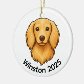 Décoration En Céramique Longhair Doxie Ceramic Ornament (Gauche)