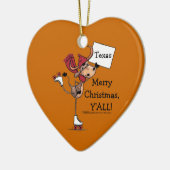 Décoration En Céramique Longhorn Roller Skating-Joyeux Noël Y'all ! (Gauche)