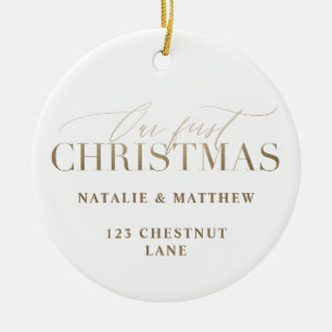 Décoration En Céramique L'or notre nouvelle maison du premier Noël ou les
