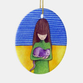 Décoration En Céramique L'Ornement Cat Cuddle (Droite)