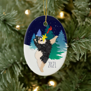 Décoration En Céramique L'ornement Celestial Finlandais Lapphund 2021
