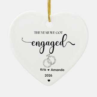 Décoration En Céramique L'ornement de l'année où nous nous sommes fiancés