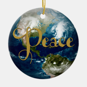 Décoration En Céramique L'ornement de Noël de la Paix sur Terre