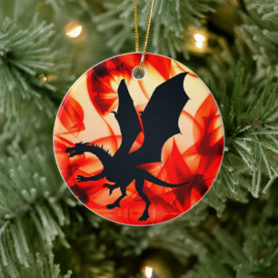 Décoration En Céramique L'Ornement de Noël du Dragon