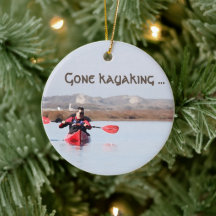 L'ornement de Noël "Gone Kayaking"