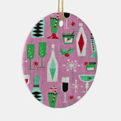 Décoration En Céramique L'ornement de Noël rose rétro (Droite)