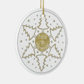 Décoration En Céramique L'ornement de Noël "Snowflake Trees" Personnaliser (Droite)