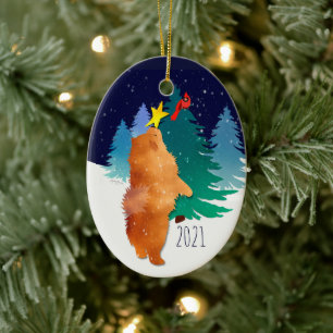 Décoration En Céramique L'ornement du Chow céleste 2021