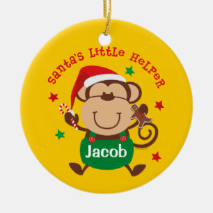Décoration En Céramique L'ornement personnalisé par aide de Père Noël d