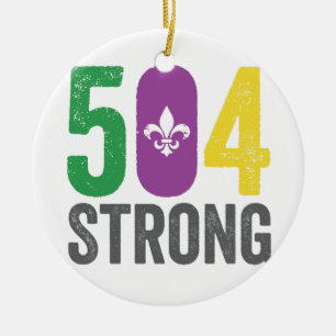 Décoration En Céramique Louisiane Forte 504 NOLA Forte Mardi Gras