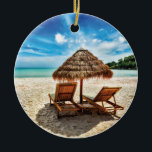 Décoration En Céramique Lounge on beach throw pillow<br><div class="desc">Lounge</div>