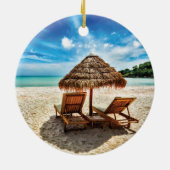 Décoration En Céramique Lounge on beach throw pillow (Dos)