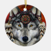 DÉCORATION EN CÉRAMIQUE LOUP GRIS (Devant)