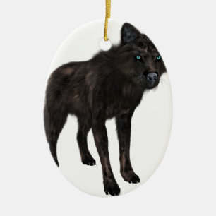 Décoration En Céramique Loup noir