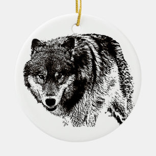 Décoration En Céramique Loup sauvage