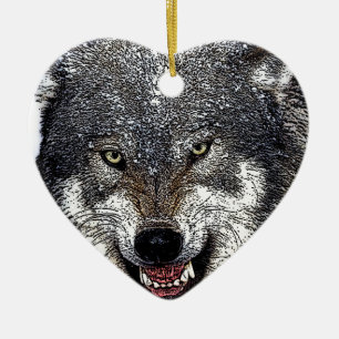 Décoration En Céramique Loup sauvage