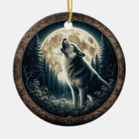 Loup vintage et lune classique