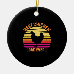 Décoration En Céramique Louvain de poulet Meilleur papa de poulet jamais