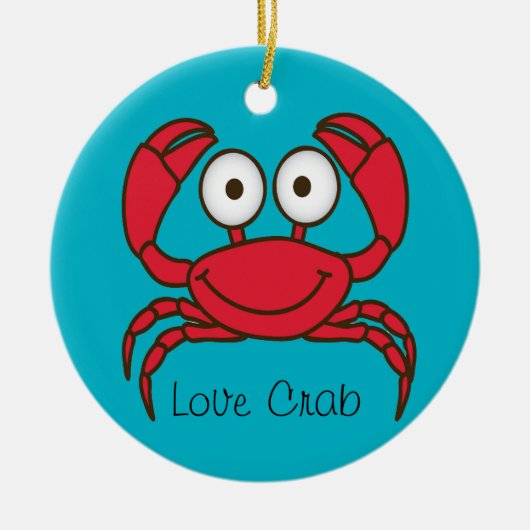 Décoration En Céramique Love Crab Ornament Round (Devant)