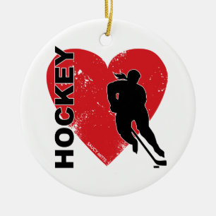 Décoration En Céramique Love Heart Hockey