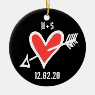 Décoration en céramique Love Heart personnalisée