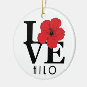 Décoration En Céramique LOVE Hilo Hawaii Red Hibiscus (Gauche)