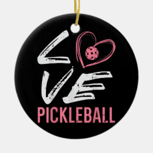 Décoration En Céramique Love Pickleball Coeur Pickle Ball Femmes Filles En