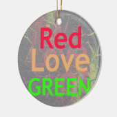 DÉCORATION EN CÉRAMIQUE LOVE RED GOLDEN VERT (Gauche)
