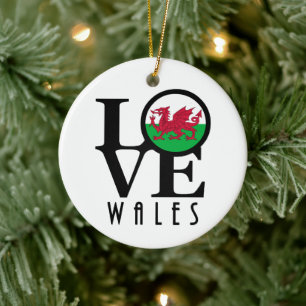 Décoration En Céramique LOVE Wales
