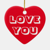 Décoration En Céramique Love You, rouge blanc moderne audacieux (Dos)