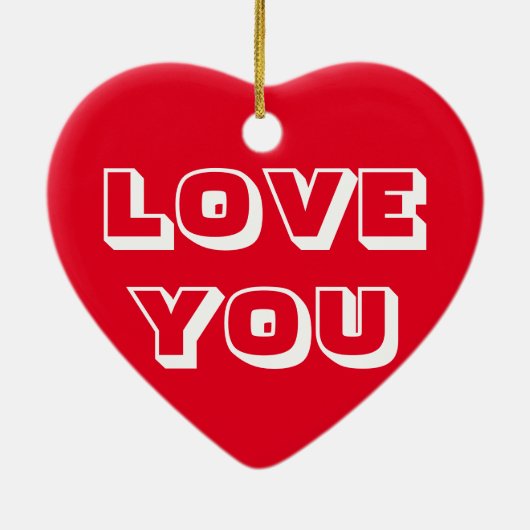 Décoration En Céramique Love You, rouge blanc moderne audacieux (Dos)