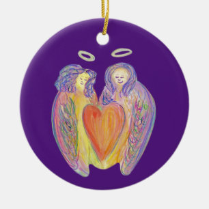 Décoration En Céramique Loving Kind Guardian Angels Holiday Gift Ornament