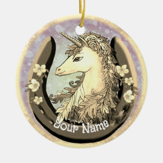 Décoration En Céramique Lucky Gold Unicorn