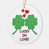 Décoration En Céramique Lucky In Love Hearts Clover (Gauche)