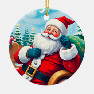 Décoration En Céramique 🎄 Lueur relaxante du traîneau du Père Noël ❄️ Fêt