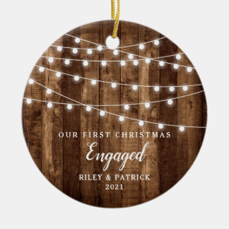Décoration En Céramique Lumières de fées en bois rustique Premier Noël Eng