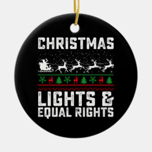 Décoration En Céramique Lumières de Noël et féministe pour l'égalité des d