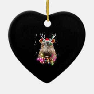 Décoration En Céramique Lumières de Noël Hippo Fiona Hippopotamus Lover