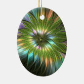 Décoration En Céramique Lumineuse couleur Imaginaire Fleur Fractal Oval (Dos)