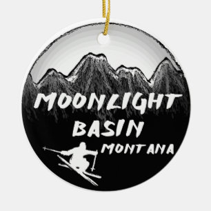 Décoration En Céramique Lune Bassin Montana skieur