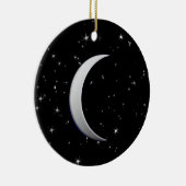 Décoration En Céramique Lune de croissant d'argent - arrière - plan étoilé (Droite)