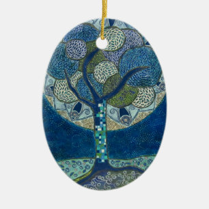Décoration En Céramique "Lune en fleur" (peinture)