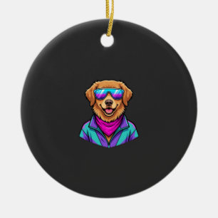 Décoration En Céramique Lunettes de soleil pour chien mignon Art néon rétr
