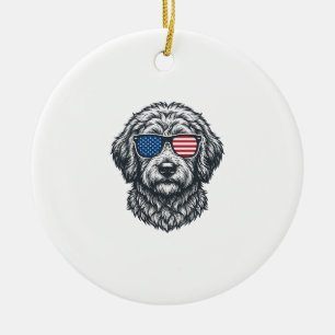 Décoration En Céramique Lunettes de soleil pour chien patriotiques vintage