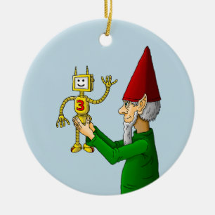 Décoration En Céramique Lutin de Noël et robot