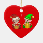 Décoration En Céramique Lutins de Noël mignons (Dos)